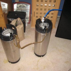 Rackingbeerwithtwocorniekegs