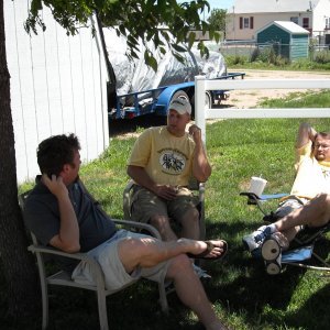 LeviJeffanddustyenjoyingahomebrew