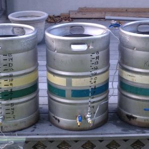 Three keggle system.  First brewed with it Memorial Day 2011.