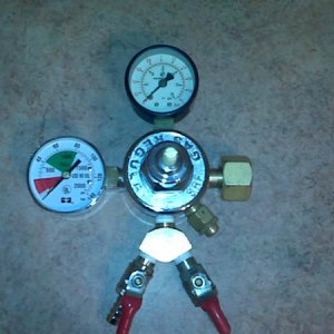 Regulator, modified welding reg I've had laying around.