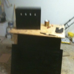 Stained panneling is drying