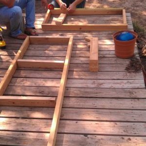 The base frame mocked up, working on the top frame.