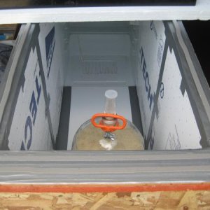 Inside FC showing mini-fridge and space available.