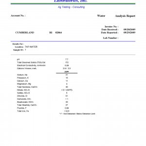 WaterAnalysisforCumberlandRI