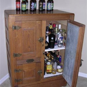 1938IceBoxconvertedtoliquorcabinet