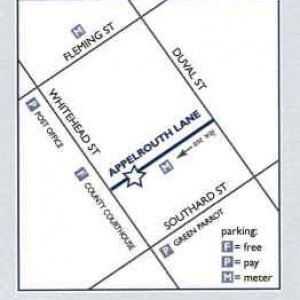 Our shop's location in Key West.  Between Duval and Whitehead on Appelrouth