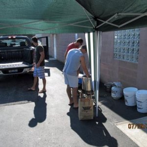 Here are the 3 instructors, Rob, Greg and Greg starting to set every thing up.