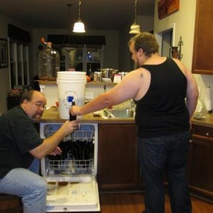 Father/son bottling team!