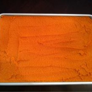 75 ounces of pre-cooked pumpkin puree for Yuri's Thunderstruck Pumpkin Ale. Baked for an hour at 350 degrees.