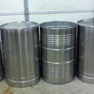 (2) 200L for HLT and kettle, 55gal. barrel for MLT, keg-1/4 or 1/2 for HERMS