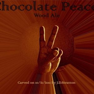 Chocolate Peace! The original name and label.  I changed the name to PEACE! Wood Ale and decided not to use the label at all.  The bottles are too nice.