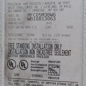 Tag on Freezer