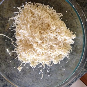 Fresh home made shredded mozzarella