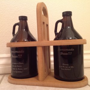 Sturdy Home Brew Carriers and Custom Laser Engraved Glasses
