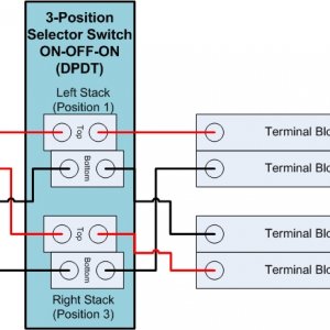 Schematic for 3-Position Selector as DPDT