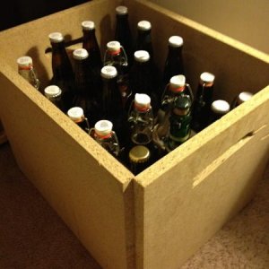 Crate holds 20 22-oz bottles with a little bit of leeway for other sizes.