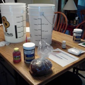 Fermentables: 3.3lb sorghum, 3.0lb rice syrup, 1.0lb honey all at 60min, 3.3lb sorghum, 1.0lb amber and candi syrup at flame out