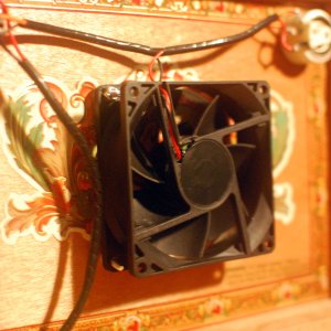 Cigar box stir plate fan, Flor de Antilles