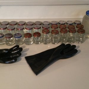getting bottles ready for yeast washing