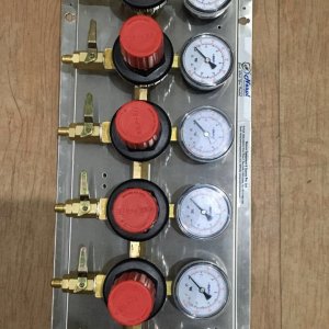 Beer Co2 6 Way Wall Mounted Secondary Regulator Set