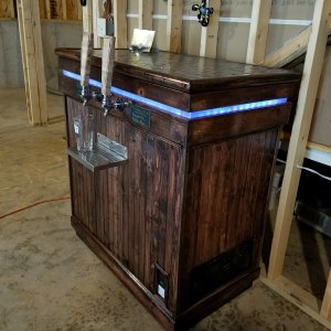Keezer build wiith double fans, led and tile trim