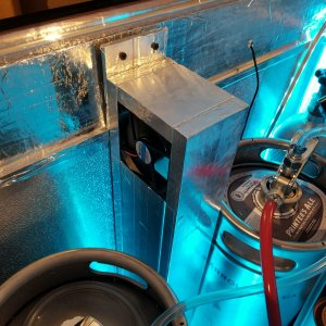 Keezer build wiith double fans, led and tile trim