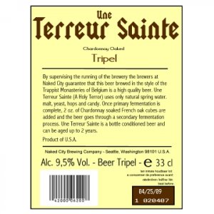 UneTerreurSaintebottlelabelBack